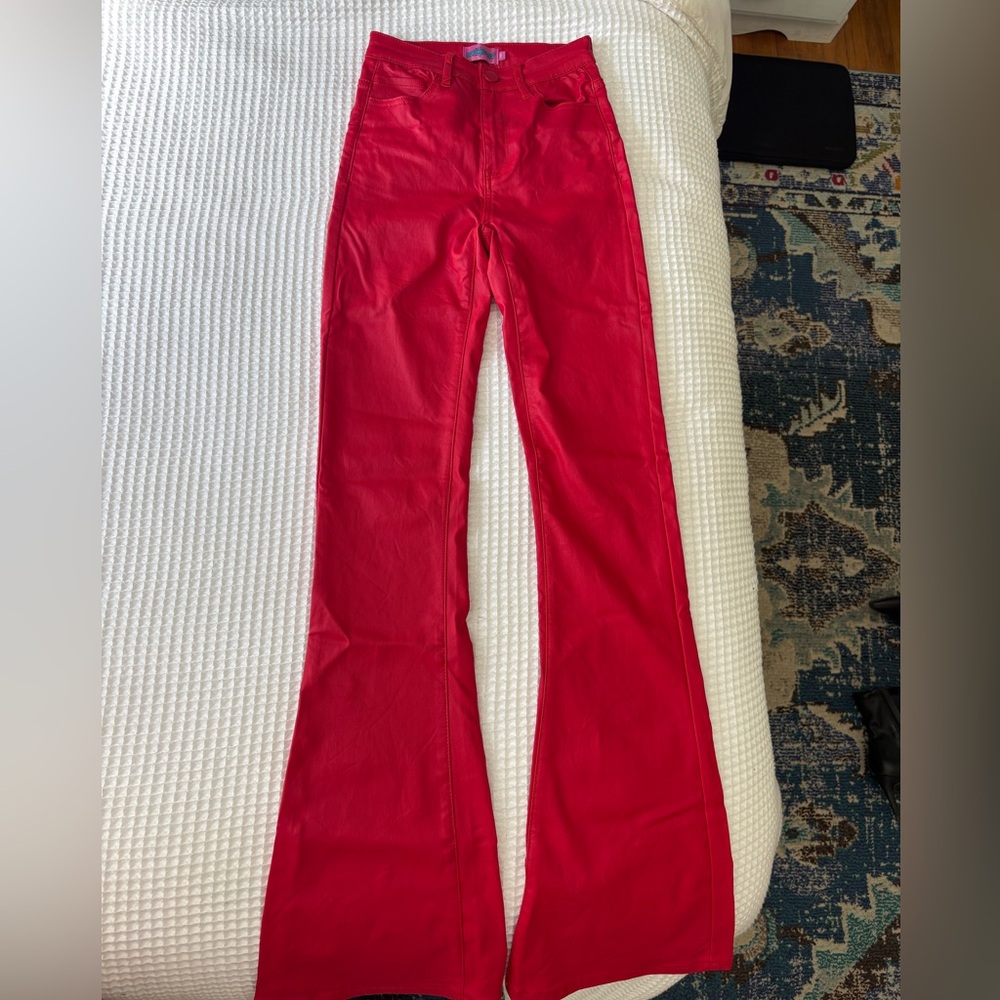 Edikted Red Leather Pants